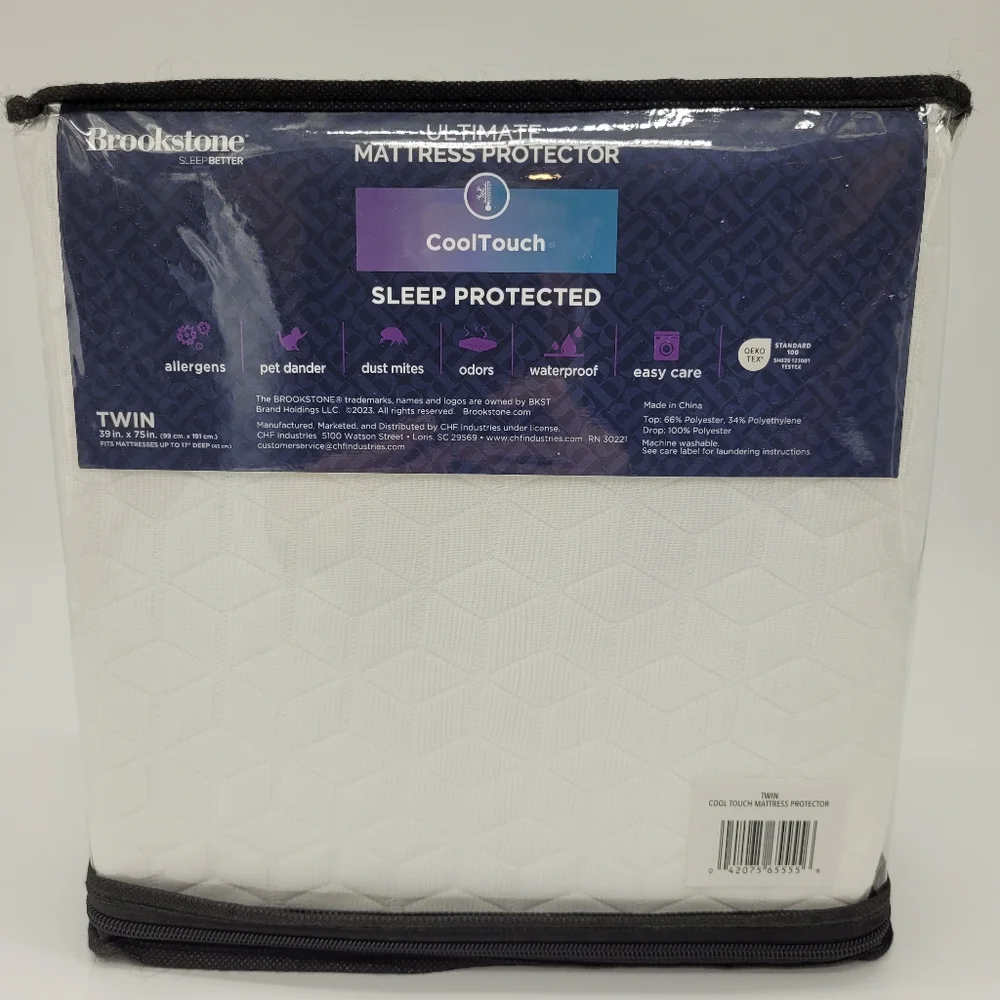 Brookstone Ultimate Mattress Protector Cool Touch Waterproof Cover Twin Size NEW